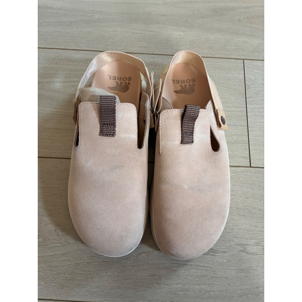 Sorel Kinetic Impact II Mule Peach Suede Slingback Platform Clogs WMNS 12